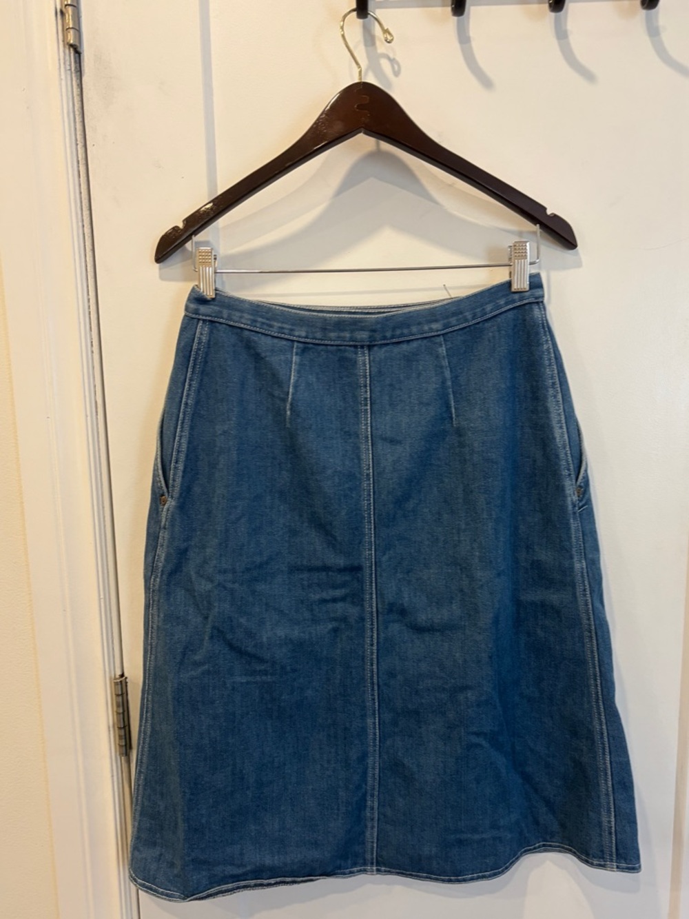 Classic Vintage 70s Blue Denim Wrap Skirt - Picture 3 of 12